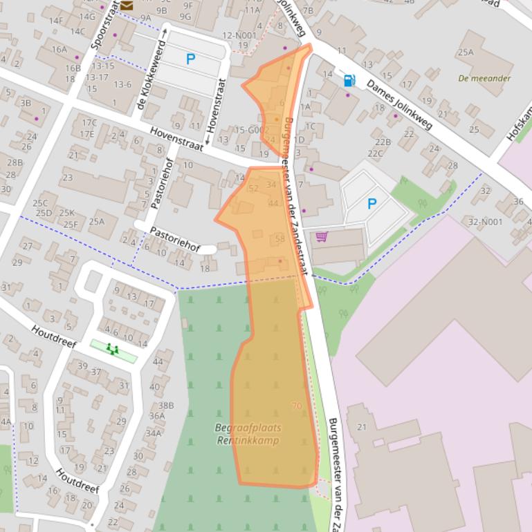 Kaart van postcodegebied 7051CT.