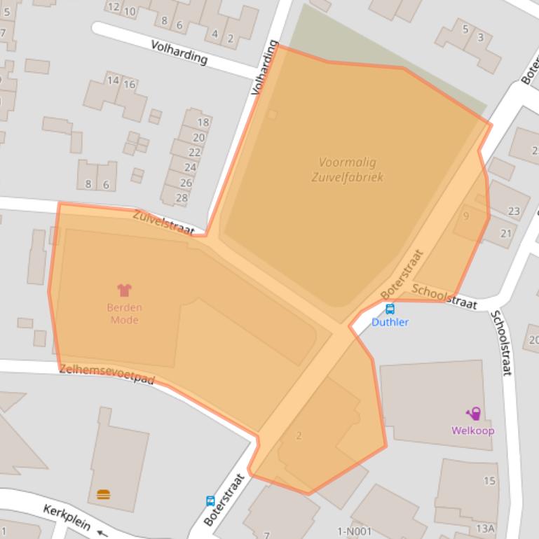 Kaart van postcodegebied 7051DA.