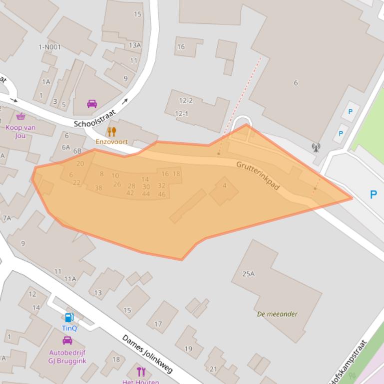Kaart van postcodegebied 7051DD.