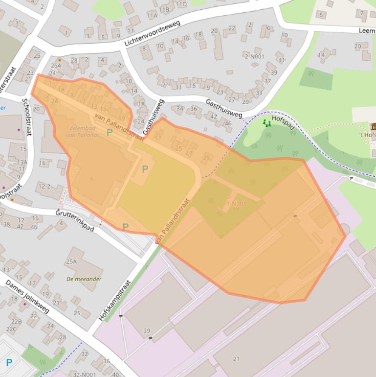 Kaart van postcodegebied 7051DE.
