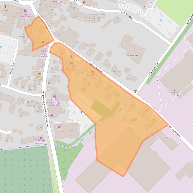 Kaart van postcodegebied 7051DK.