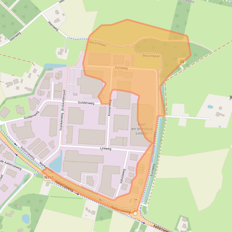 Kaart van postcodegebied 7051EB.