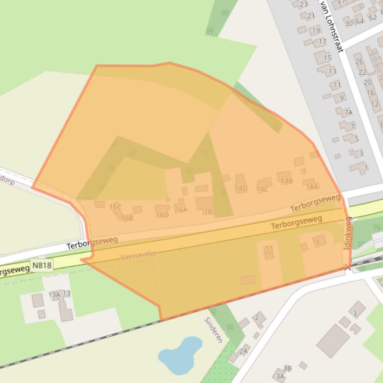 Kaart van postcodegebied 7051GA.