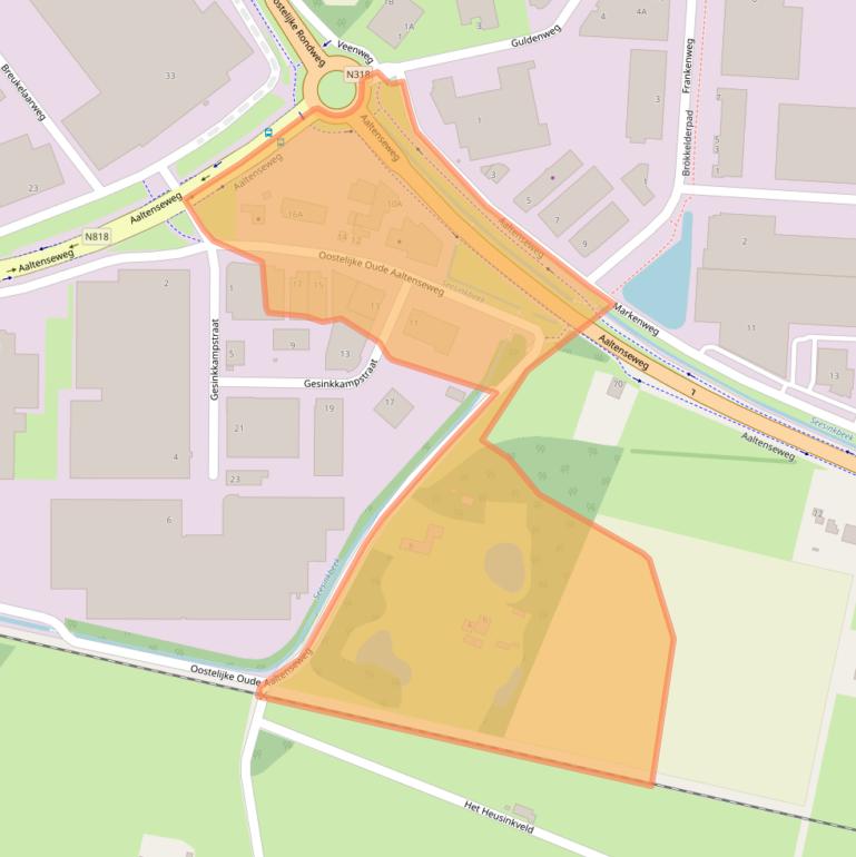 Kaart van postcodegebied 7051HA.
