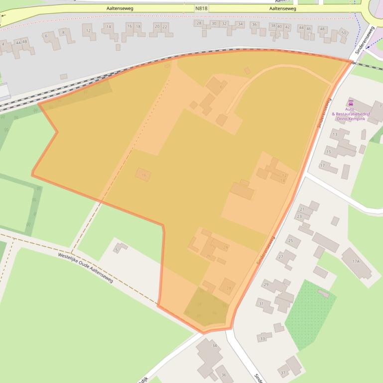 Kaart van postcodegebied 7051HE.