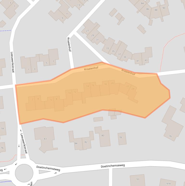 Kaart van postcodegebied 7051WE.