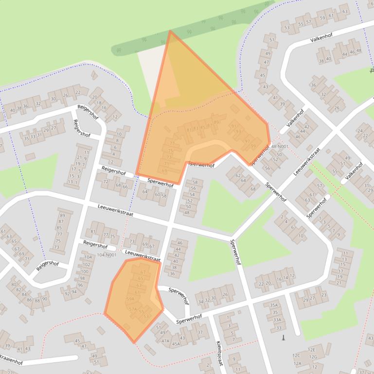 Kaart van postcodegebied 7051WZ.