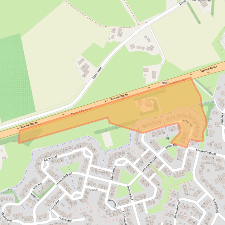 Kaart van postcodegebied 7051XC.