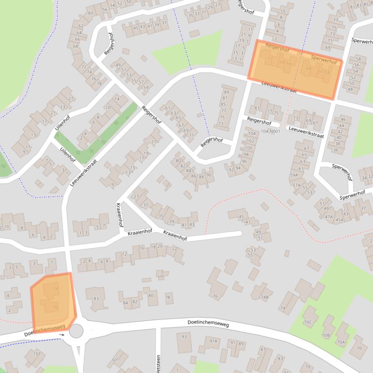 Kaart van postcodegebied 7051XE.