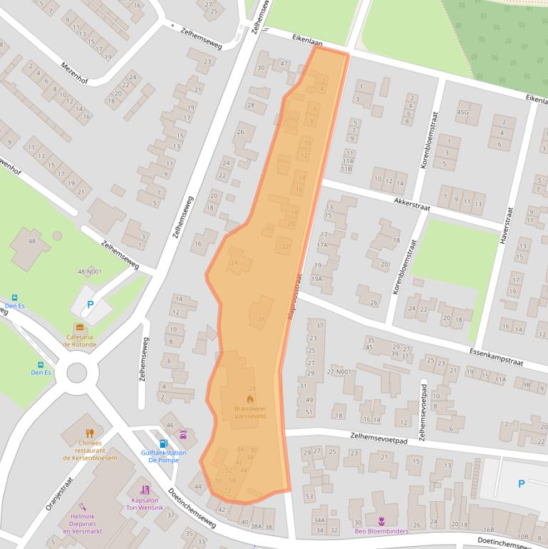 Kaart van postcodegebied 7051ZH.