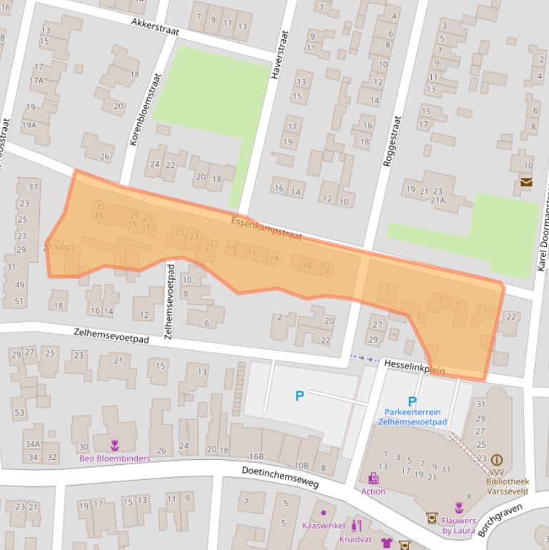 Kaart van postcodegebied 7051ZM.
