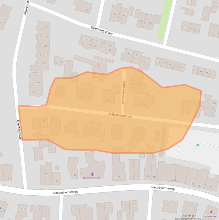 Kaart van postcodegebied 7051ZP.