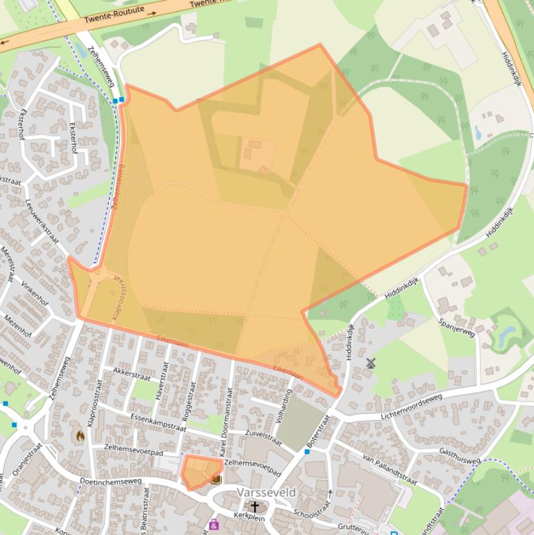 Kaart van postcodegebied 7051ZW.