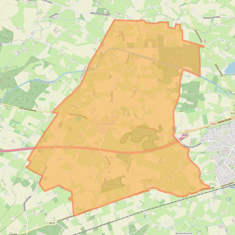 Kaart van postcodegebied 7054.