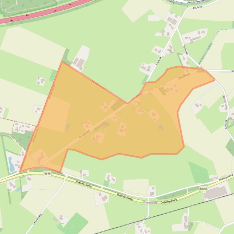 Kaart van postcodegebied 7054AC.