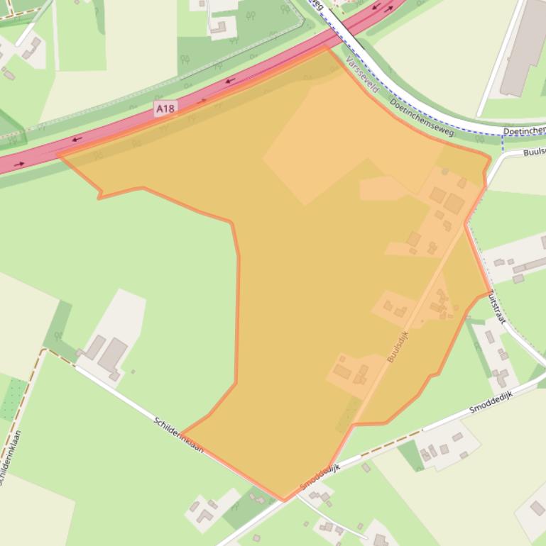 Kaart van postcodegebied 7054AD.