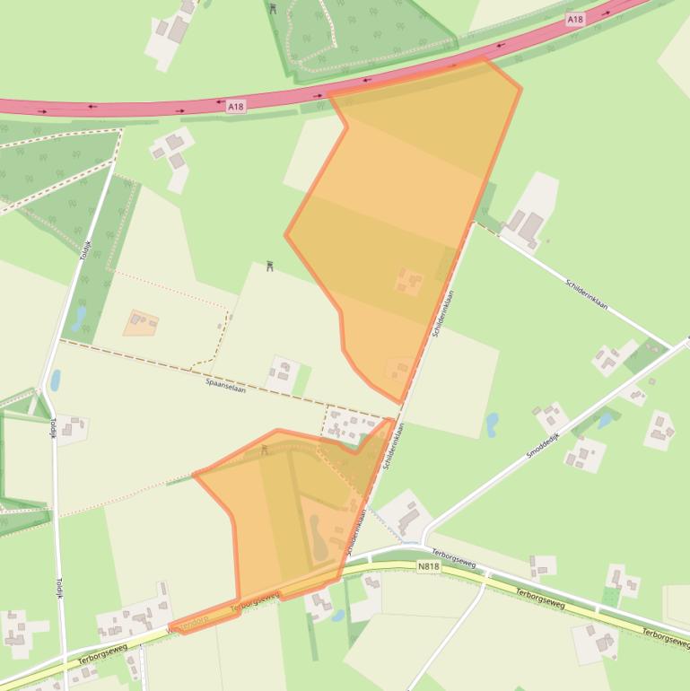 Kaart van postcodegebied 7054AE.