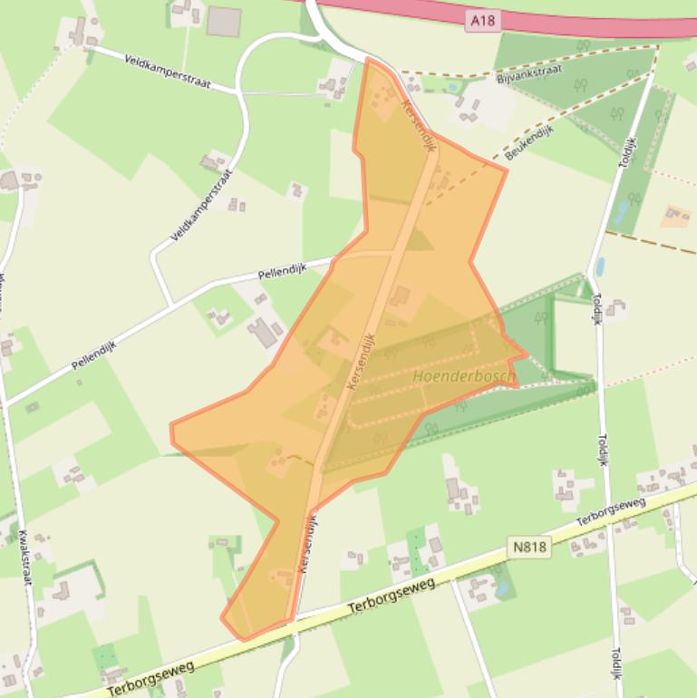 Kaart van postcodegebied 7054AK.