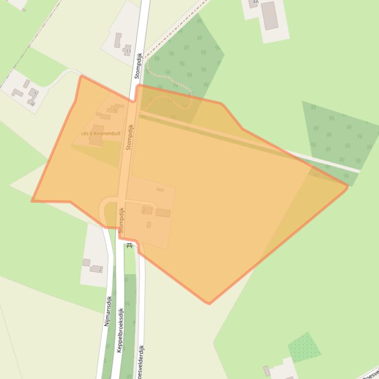 Kaart van postcodegebied 7054AT.