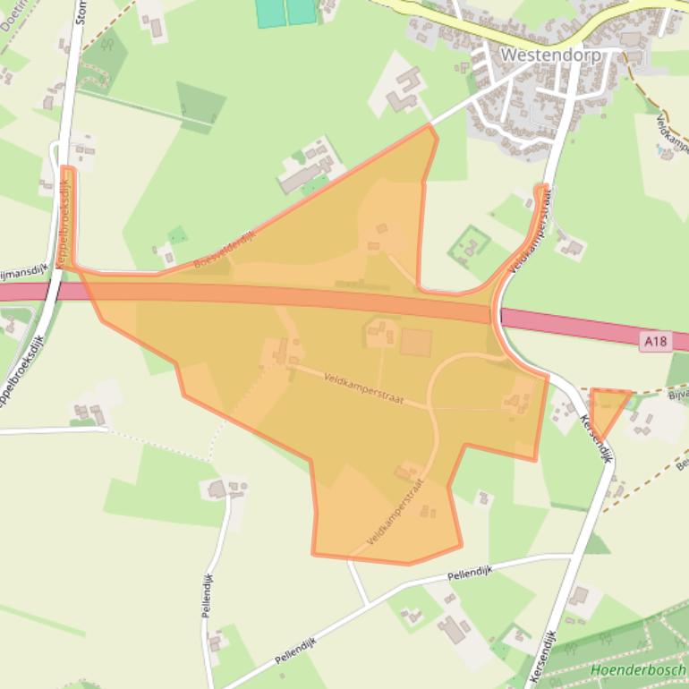 Kaart van postcodegebied 7054AW.