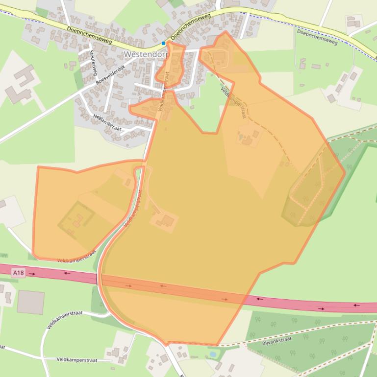 Kaart van postcodegebied 7054AX.