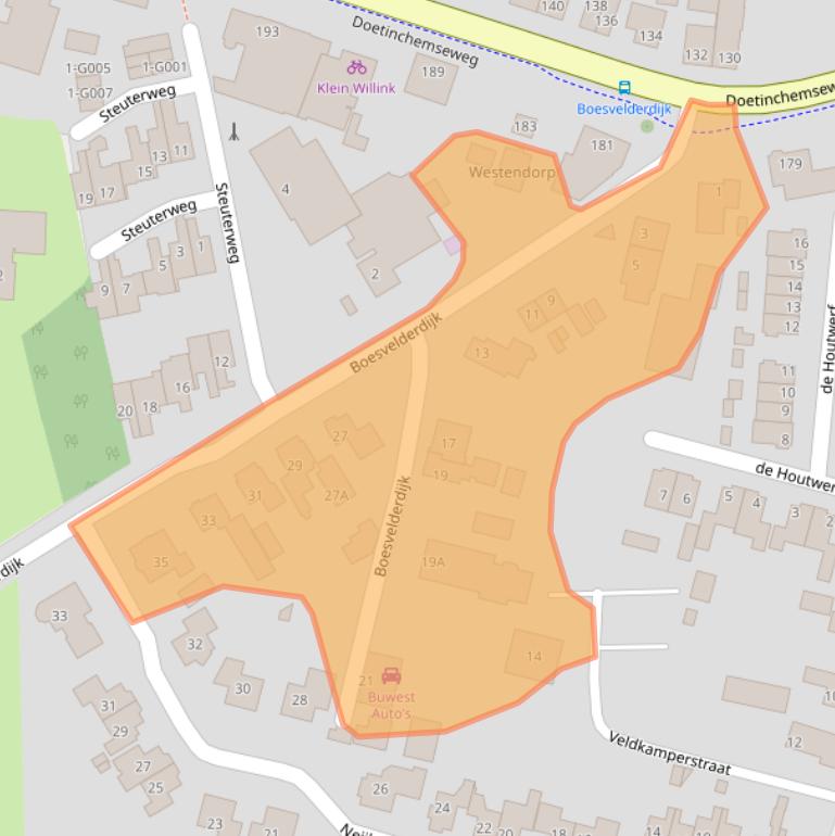 Kaart van postcodegebied 7054BE.