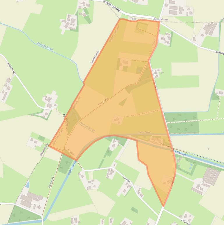 Kaart van postcodegebied 7054BT.