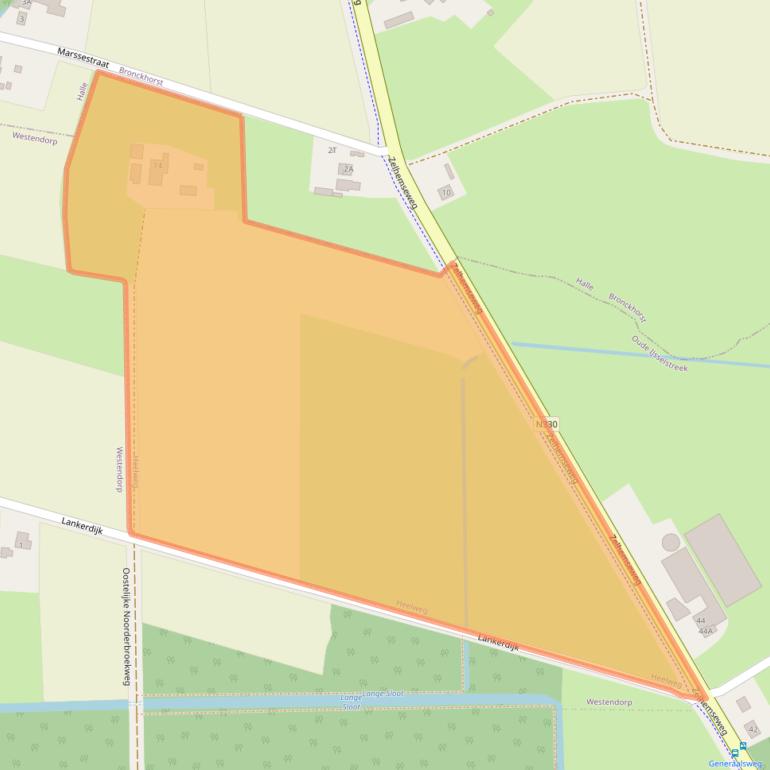 Kaart van postcodegebied 7055AB.