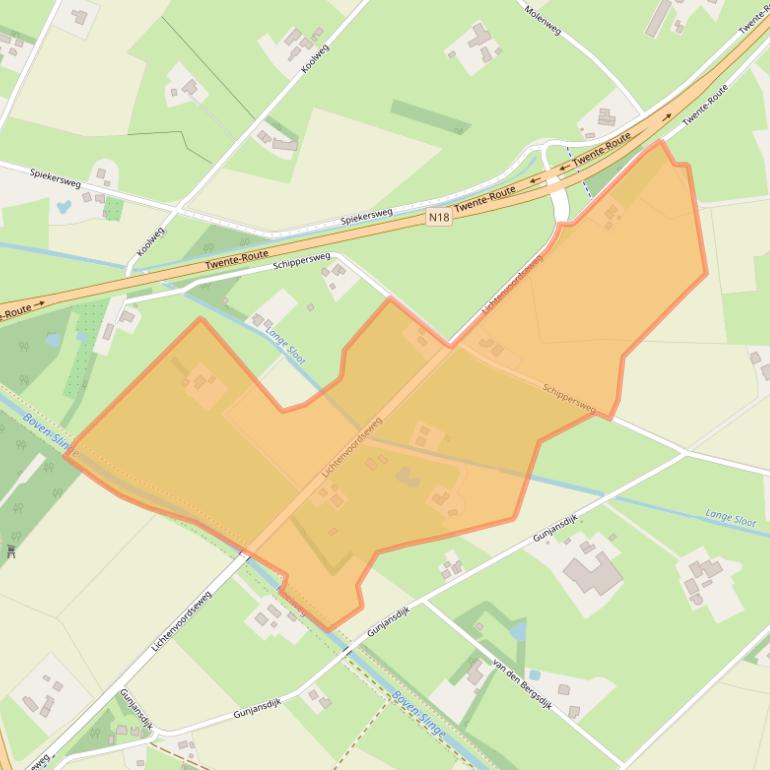 Kaart van postcodegebied 7055BB.