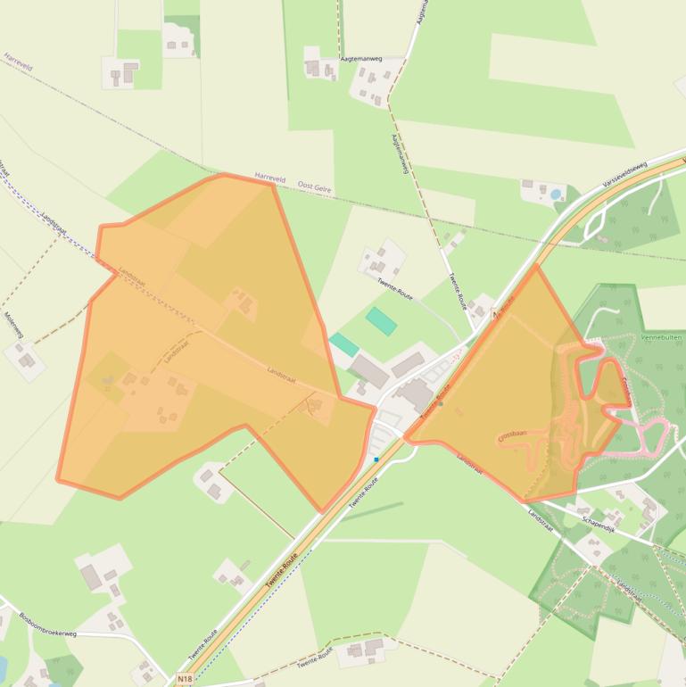 Kaart van postcodegebied 7055BG.