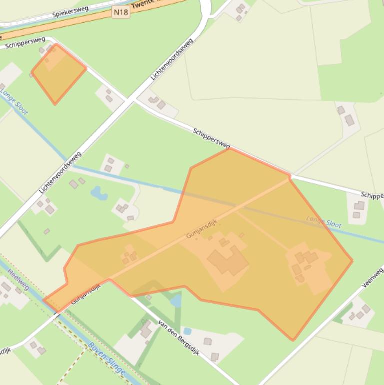 Kaart van postcodegebied 7055BM.