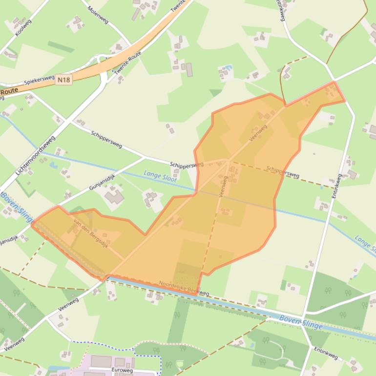 Kaart van postcodegebied 7055BN.