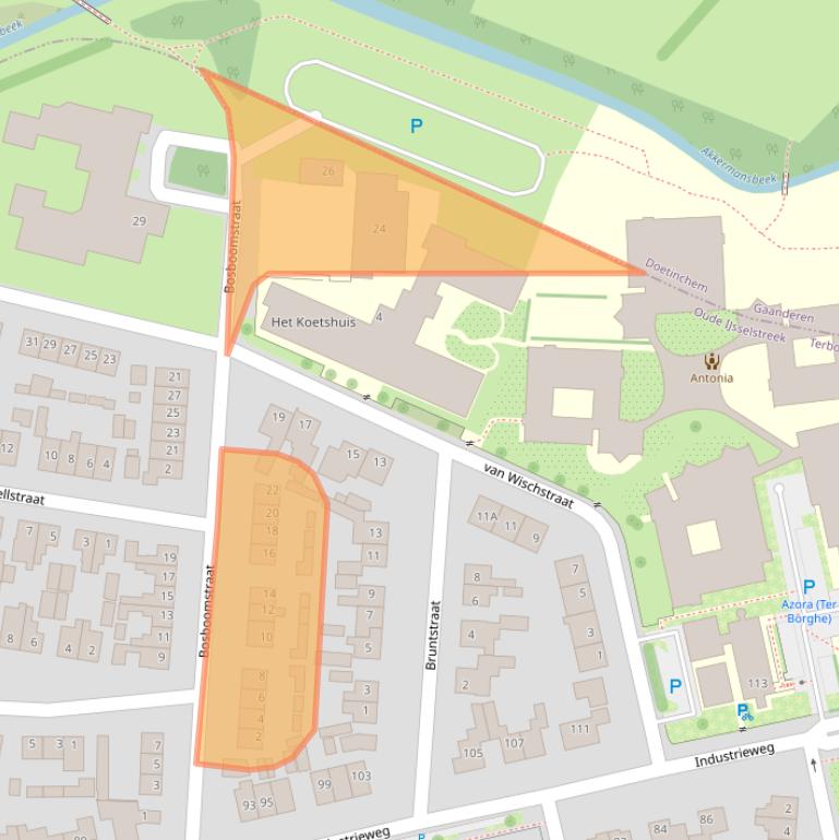 Kaart van postcodegebied 7061BT.