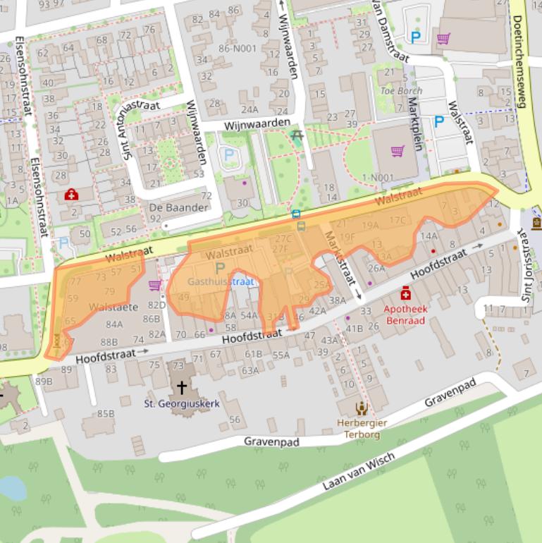 Kaart van postcodegebied 7061CA.