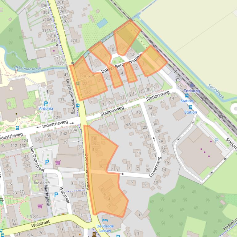 Kaart van postcodegebied 7061CS.