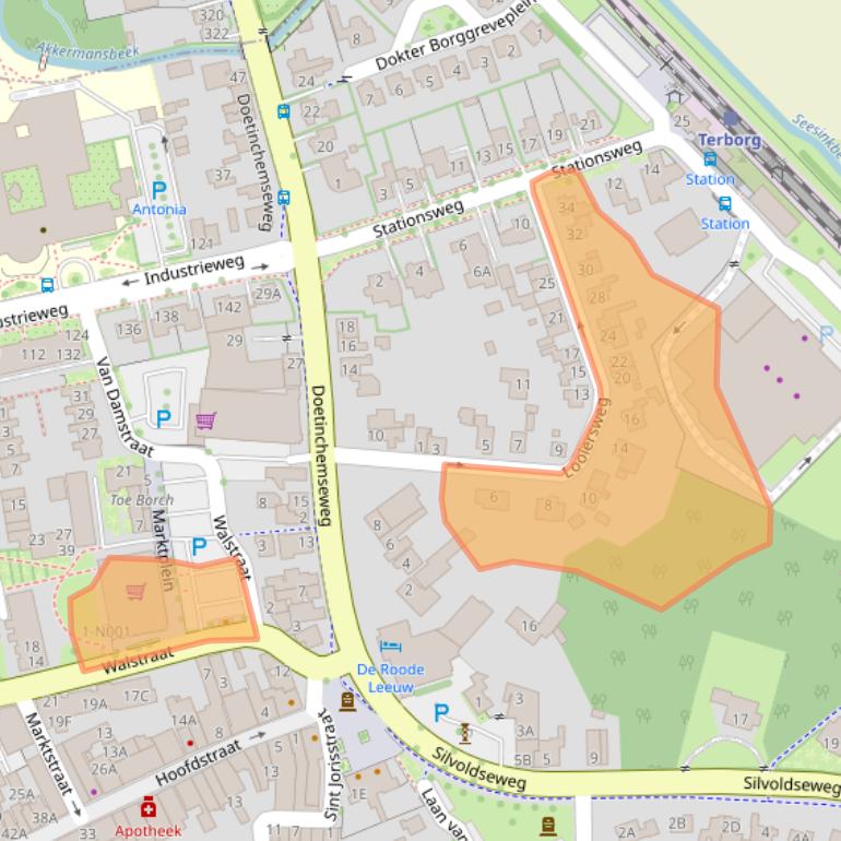 Kaart van postcodegebied 7061CW.