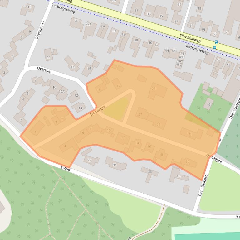 Kaart van postcodegebied 7061DG.