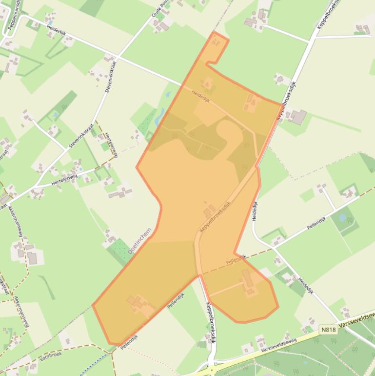 Kaart van postcodegebied 7061GD.