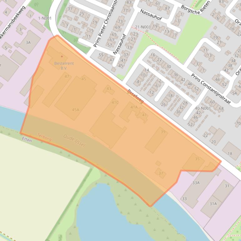 Kaart van postcodegebied 7061XV.