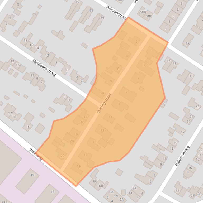 Kaart van postcodegebied 7061XZ.