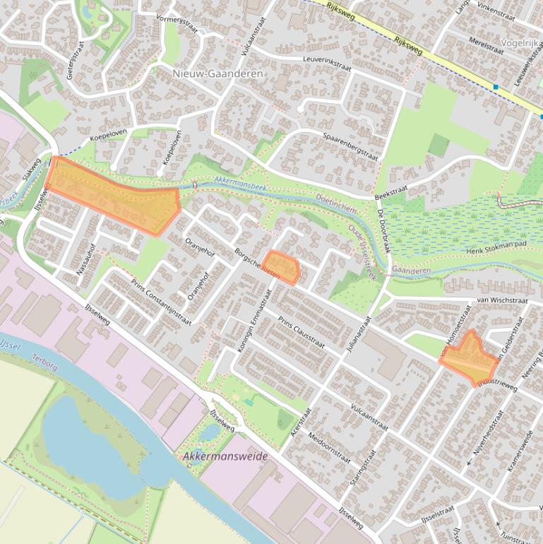 Kaart van postcodegebied 7061ZR.
