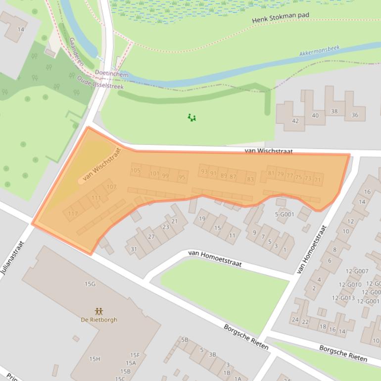 Kaart van postcodegebied 7061ZX.