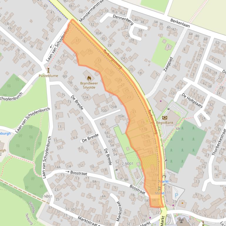 Kaart van postcodegebied 7064AA.