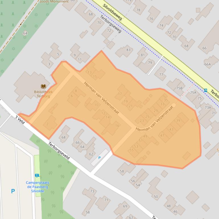 Kaart van postcodegebied 7064AS.