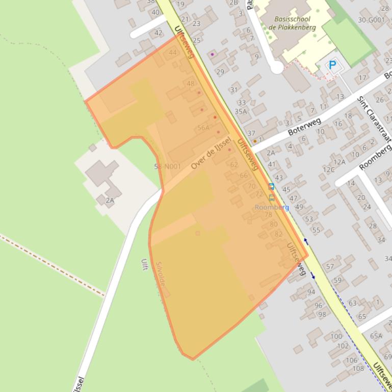 Kaart van postcodegebied 7064BE.