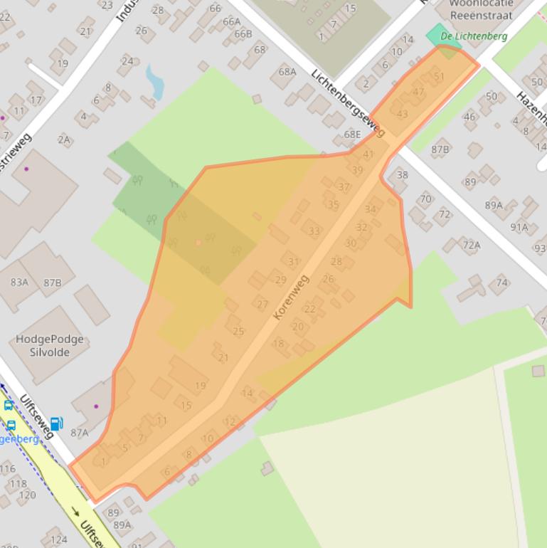 Kaart van postcodegebied 7064BW.