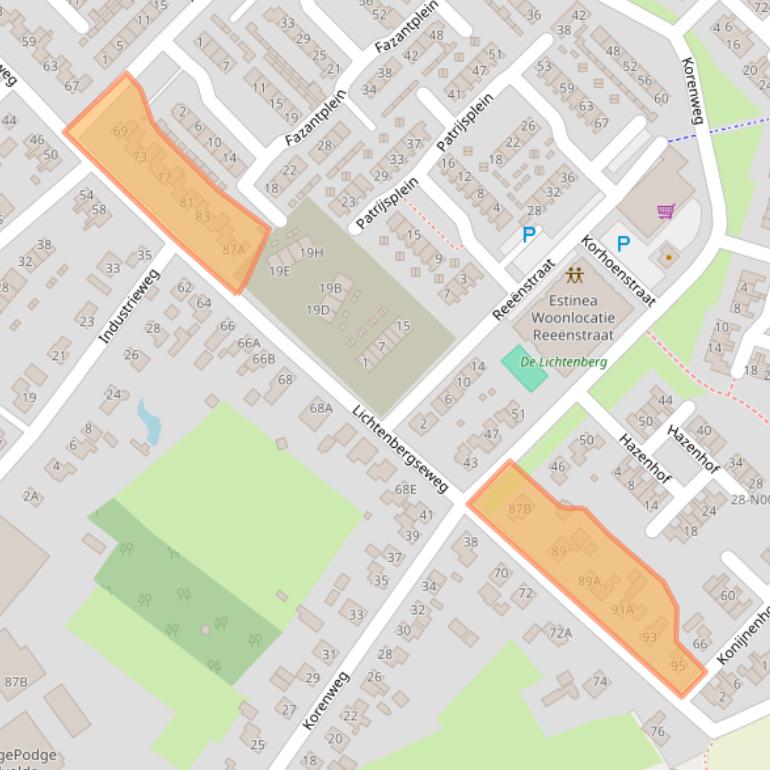 Kaart van postcodegebied 7064CC.