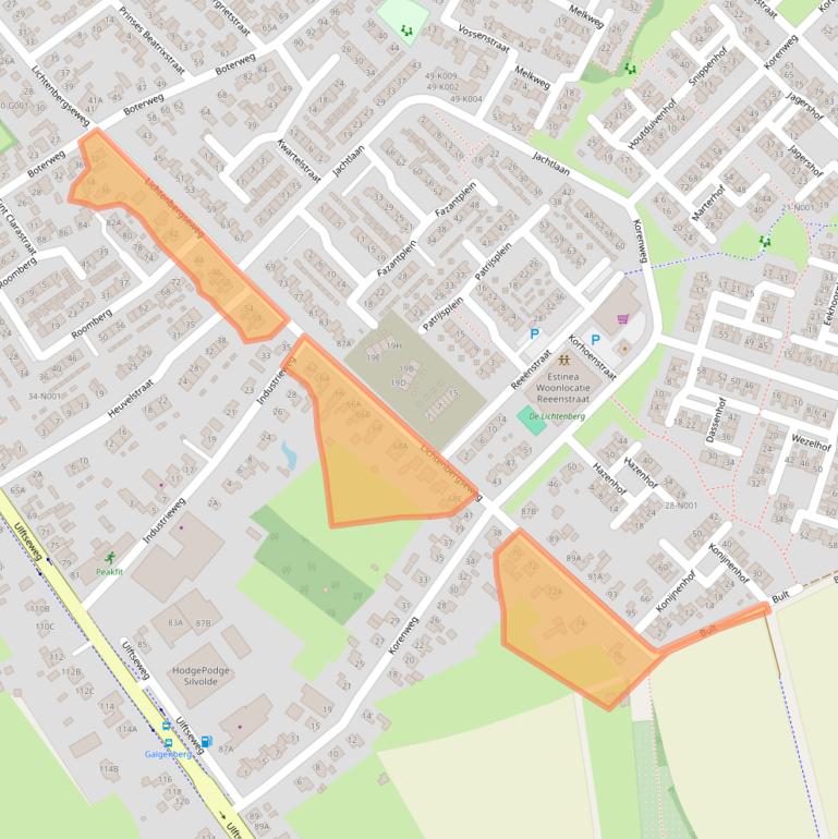 Kaart van postcodegebied 7064CE.