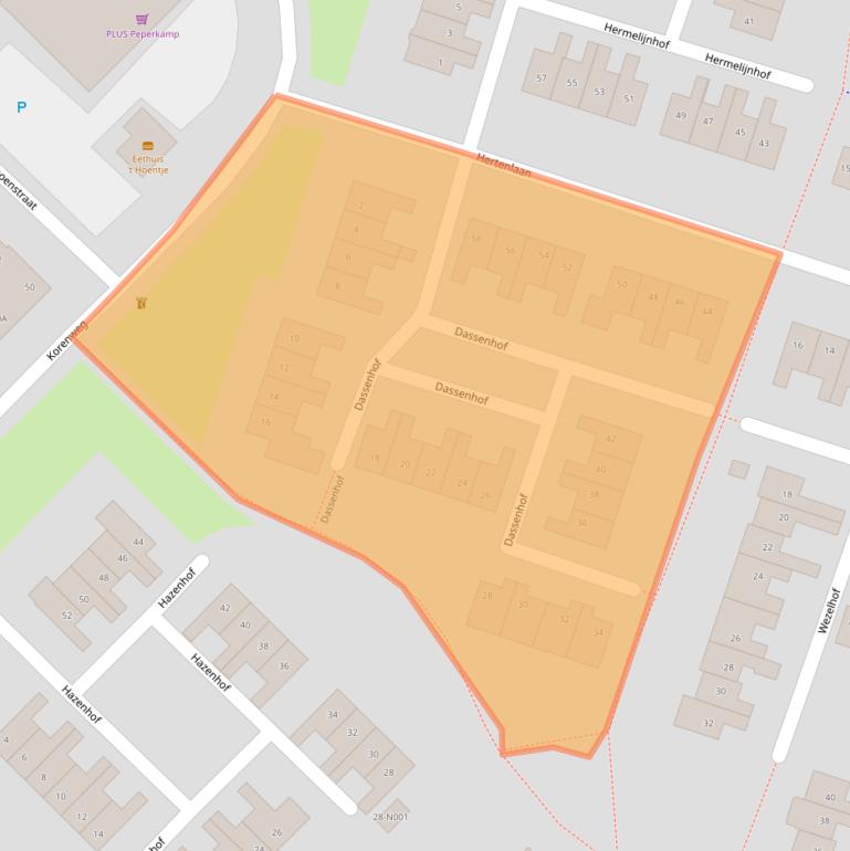 Kaart van postcodegebied 7064CS.