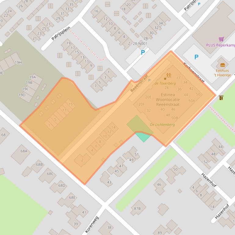 Kaart van postcodegebied 7064EA.